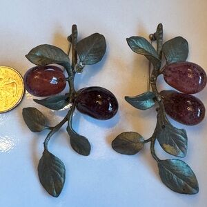 Elegant Leaf and Berry Brooch